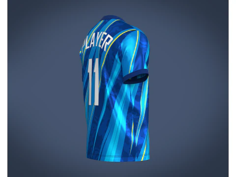Soccer Football Blue Jersey Player-11 3D Model
