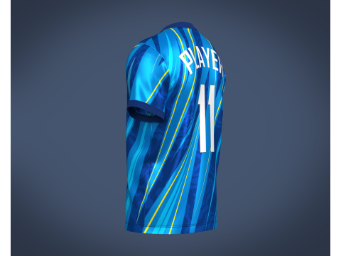 Soccer Football Blue Jersey Player-11 3D Model