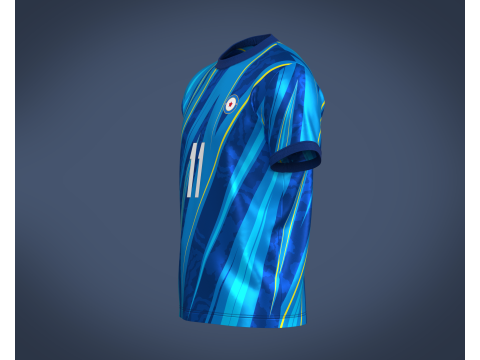 Soccer Football Blue Jersey Player-11 3D Model