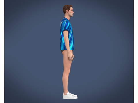 Soccer Football Blue Jersey Player-11 3D Model