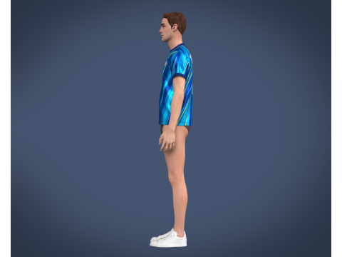 Soccer Football Blue Jersey Player-11 3D Model