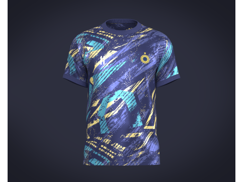 Soccer Football Blues with Golden Jersey Player-11 3D Model