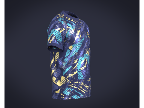 Soccer Football Blues with Golden Jersey Player-11 3D Model