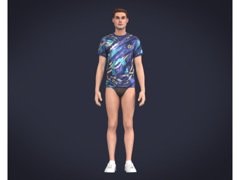 Soccer Football Blues with Golden Jersey Player-11 3D Model