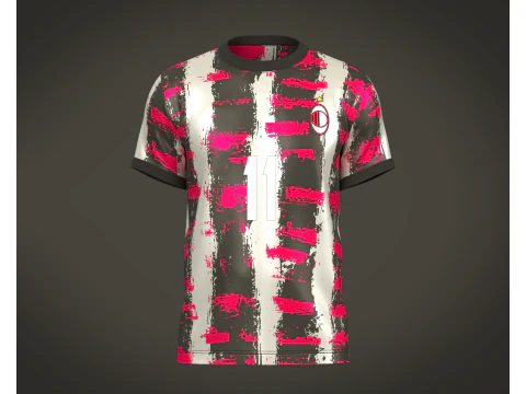 足球棕色与 Mgenta 球衣 Player-11 3D 模型