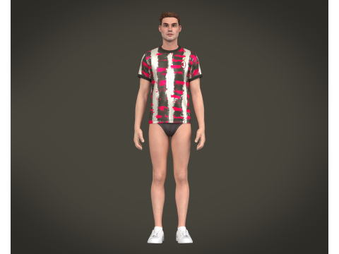 Soccer Football Brown with Mgenta Jersey Player-11 3D Модель