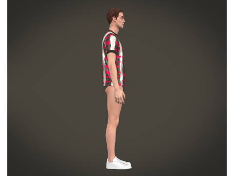 Soccer Football Brown with Mgenta Jersey Player-11 3D Модель