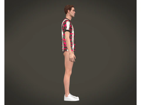 Soccer Football Brown with Mgenta Jersey Player-11 3D Model