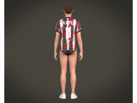 Soccer Football Brown with Mgenta Jersey Player-11 3D Модель