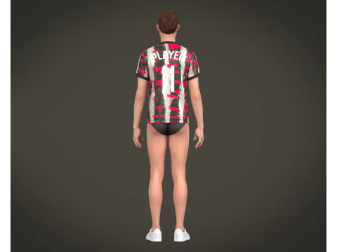 Soccer Football Brown with Mgenta Jersey Player-11 3D Model