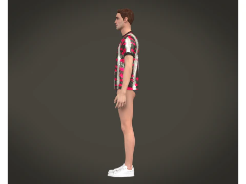 Soccer Football Brown with Mgenta Jersey Player-11 3D Model