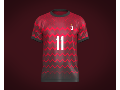 Soccer Football Cherry Red with Black Jersey Player-11 3D Модель