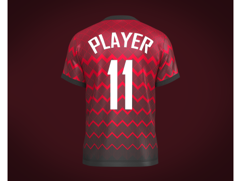 Soccer Football Cherry Red with Black Jersey Player-11 3D Модель