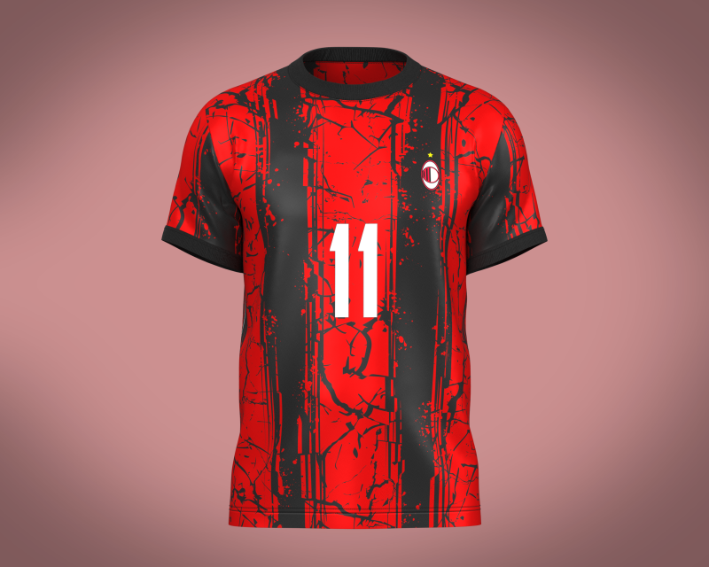 Soccer Football Fire Red color Jersey Player-11 Model 3D .c4d .max .obj .3ds .fbx .stl .blend 