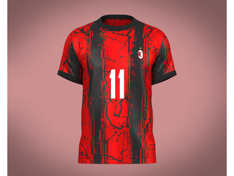 Soccer Football Fire Red color Jersey Player-11 3Dモデル