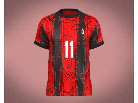 足球火红色球衣 Player-11 3D 模型