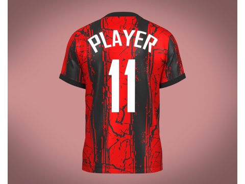 Soccer Football Fire Red color Jersey Player 11 3D in 3DExport