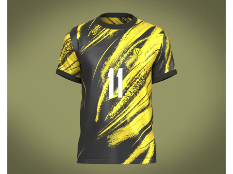 足球金黄色黑色球衣 Player-11 3D 模型