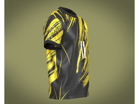 Soccer Football Golden yellow with black Jersey Player-11 3D Model