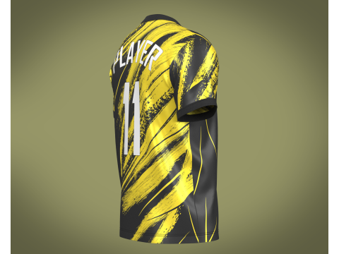 Soccer Football Golden yellow with black Jersey Player-11 3D Model