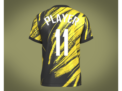 Soccer Football Golden yellow with black Jersey Player-11 3D Model