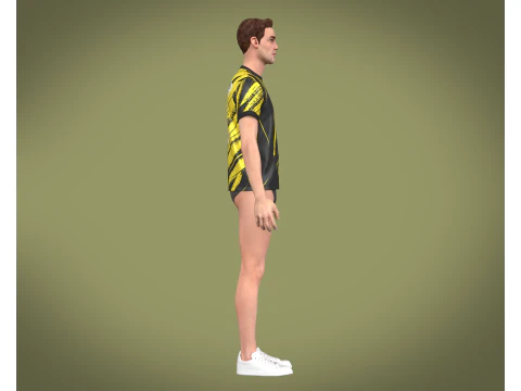 Soccer Football Golden yellow with black Jersey Player-11 3D Model