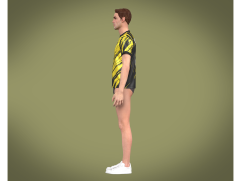 Soccer Football Golden yellow with black Jersey Player-11 3D Model