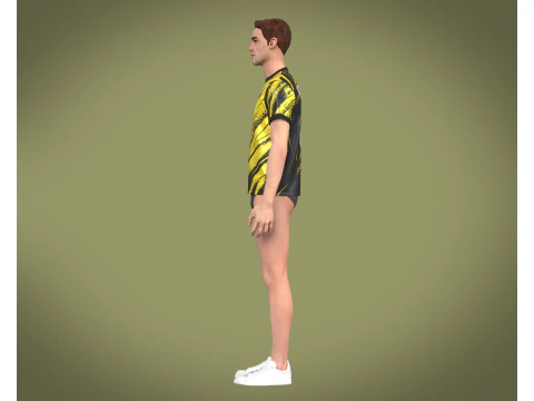 Soccer Football Golden yellow with black Jersey Player-11 3D Model