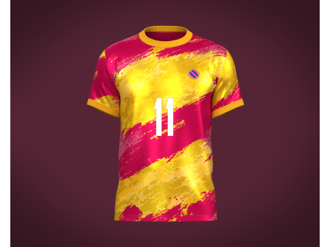 Soccer Football Magenta and Yellow Jersey Player-11 3D Model