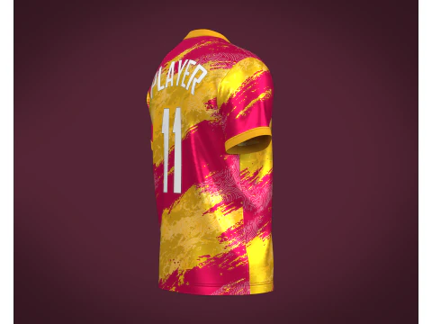 Soccer Football Magenta and Yellow Jersey Player-11 3D Model