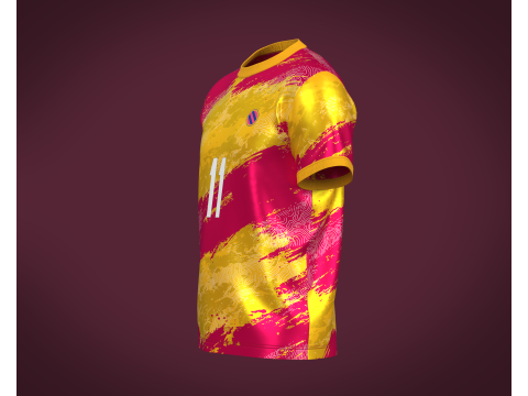 Soccer Football Magenta and Yellow Jersey Player-11 Modelo 3D