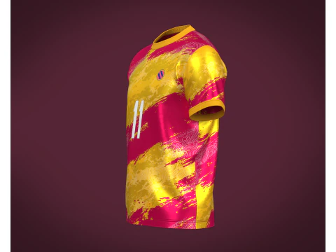 Soccer Football Magenta and Yellow Jersey Player-11 3D Model