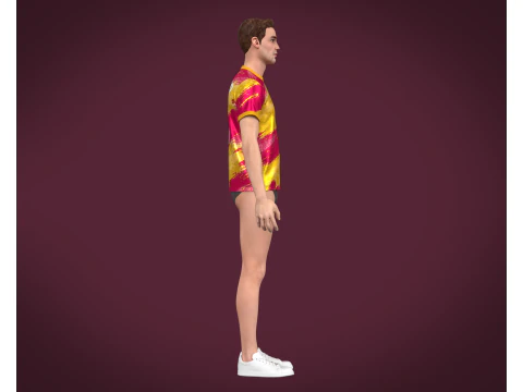Soccer Football Magenta and Yellow Jersey Player-11 3D Model