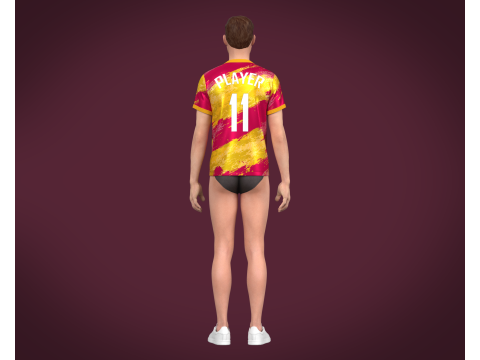 Soccer Football Magenta and Yellow Jersey Player-11 Modelo 3D
