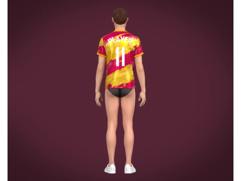 Soccer Football Magenta and Yellow Jersey Player-11 3D Model