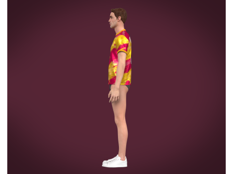 Soccer Football Magenta and Yellow Jersey Player-11 Modelo 3D