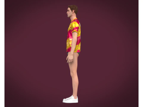 Soccer Football Magenta and Yellow Jersey Player-11 3D Model