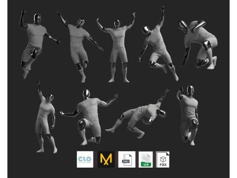 Soccer Football Sports Jersey-09 Styles Pack 3D Model