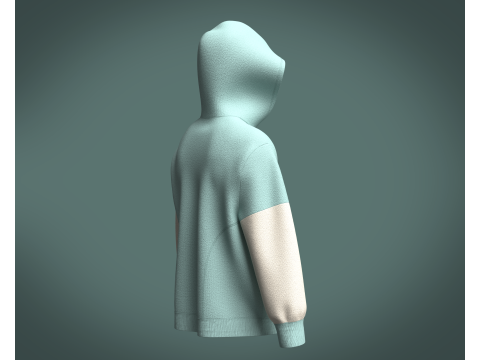 Men Two Color Hoodie Modelo 3D