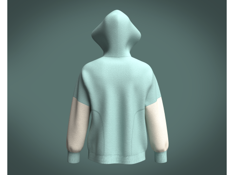 Men Two Color Hoodie Modelo 3D