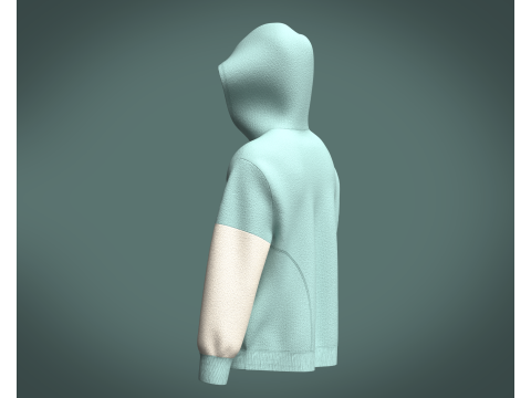 Men Two Color Hoodie Modelo 3D