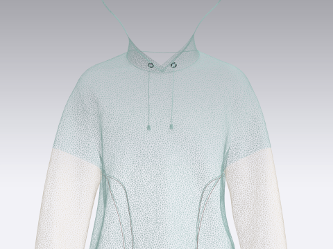 Men Two Color Hoodie Modelo 3D