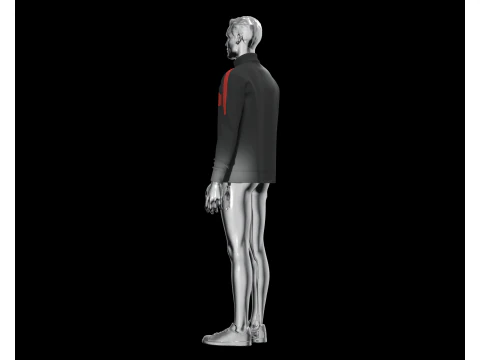 Men Knit Jacket 3D Model