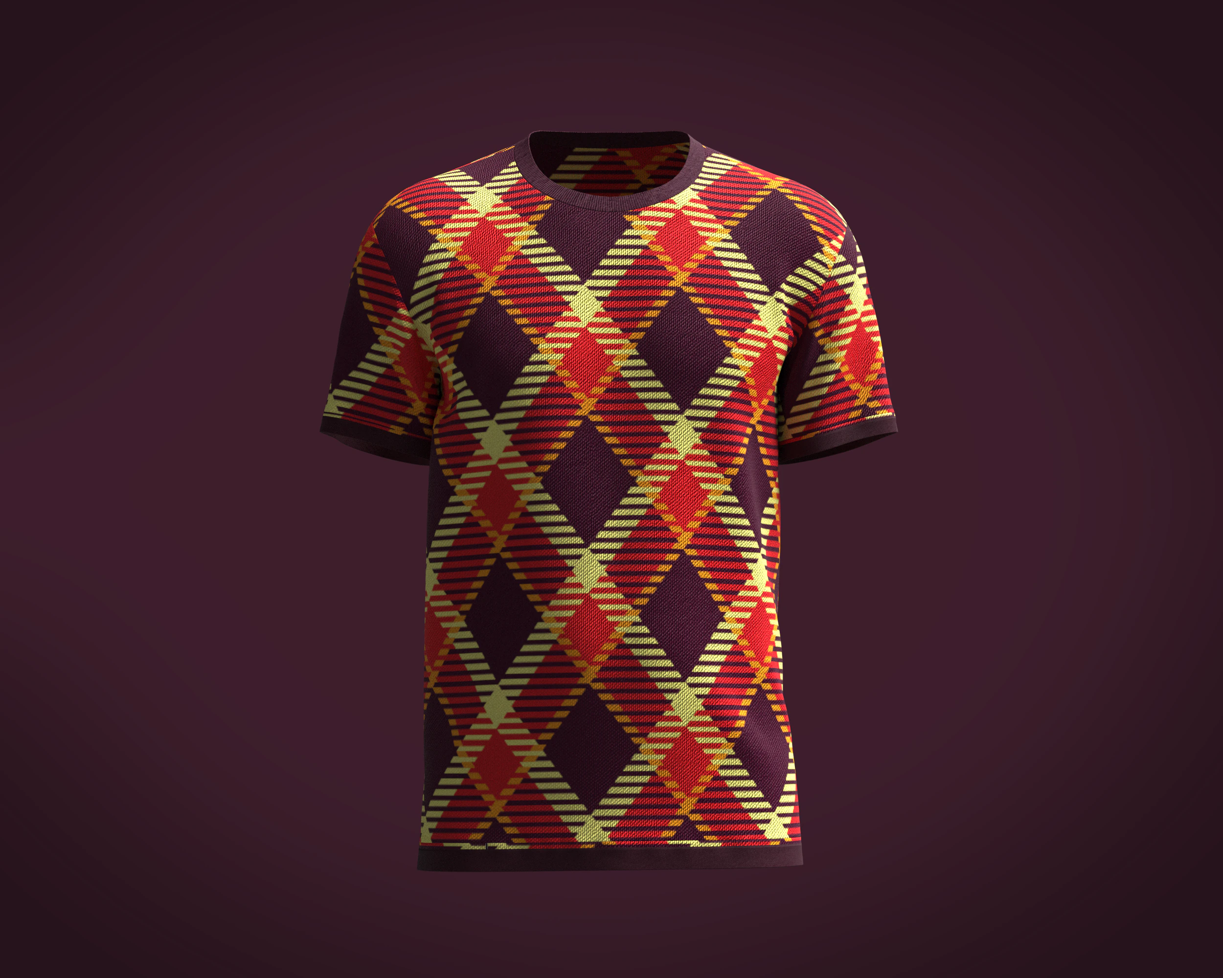 Mens Red Print T-Shirt 3D Model .c4d .max .obj .3ds .fbx .stl .blend
