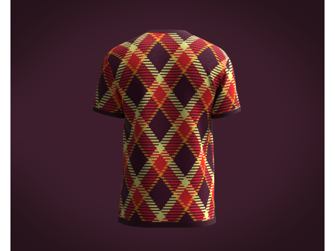 Mens Red Print T-Shirt Model 3D