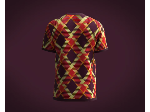 Mens Red Print T-Shirt 3D Model