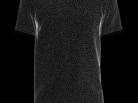 Mens Red Print T-Shirt Model 3D