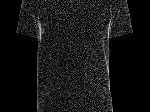 Mens Red Print T-Shirt 3D Model