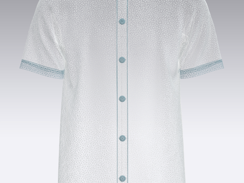 Mens Printed-7 Buttons Polo Shirt Model 3D