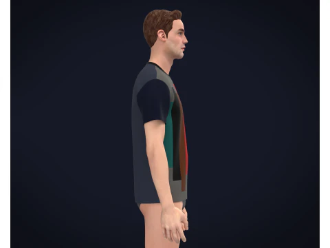 Men Printed T-shirt 3D Model
